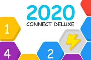 Kuvassa on värikkäitä numeroituja ja tyhjillä symboleilla varustettuja kuusikulmioita sekä teksti 2020 Connect Deluxe
