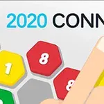 Kuva, jossa näkyy etusormi osoittamassa monivärisiä heksagonisia laattoja, joissa on numeroita, ja otsikko 2020 Connect