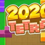 Värikkäitä palikoita ja suuri teksti 2020 keskellä vihreää taustaa