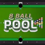 Vihreällä biljardipöydällä on keskellä teksti 8 Ball Pool, jonka oikealla puolella on rivi numeroituja biljardipalloja