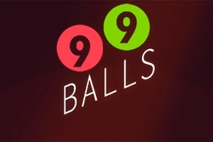 Kuvassa on teksti 99 Balls, jossa numero 9 esiintyy kahdessa värillisessä pallossa, toinen punaisella ja toinen vihreällä taustalla