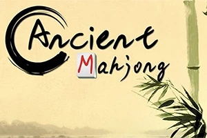 Kuvassa vaalea tausta, jossa on bambukasveja ja teksti Ancient Mahjong