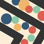 Värikäs käärmemäinen hahmo liikkuu mustassa labyrintissä