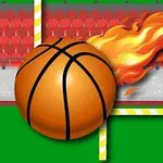 Koripallo tulessa lentämässä jalkapallomaaliin stadionilla
