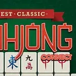 Mahjong-tekstin yläpuolella on punainen Best Classic -banneri ja alapuolella on mahjong-laattoja vihreällä taustalla