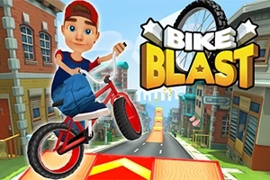 Poika ajaa BMX-pyörällä alas kaupunkikatua tehden temppuja, ja taustalla näkyy hyppyreitä sekä rakennuksia