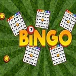 Bingo-kortteja vihreällä taustalla, keskellä isolla teksti BINGO sekä kultaiset tähdet kulmissa
