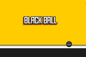 Keltainen tausta, jossa on teksti Black Ball ja musta pallo alareunassa