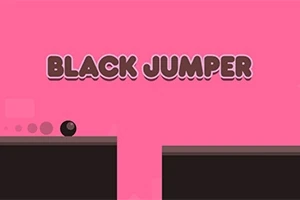 Vaaleanpunainen tausta, jossa on musta pallo ja teksti Black Jumper