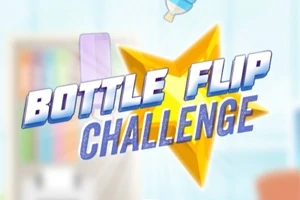 Tekstissä lukee Bottle Flip Challenge keltaisen tähden edessä, taustalla hylly ja vesipullo