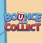 Kuvassa on käsi, joka kaataa valkoisia palloja punaisesta mukista kohti sinistä labyrinttia, ja mukana on teksti Bounce and Collect