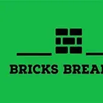 Vihreällä taustalla musta tiilikuvio ja teksti BRICKS BREAKER
