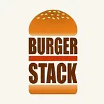 Hampurilaisen muotoinen logo, jossa lukee BURGER STACK
