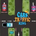 Risteys ja ajoneuvoja ylhäältä päin kuvattuna, keskellä teksti Cars Traffic King
