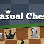 Nappulateemainen kuva, jossa shakkilauta ja teksti Casual Chess