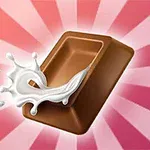 Suklaapala, josta roiskuu maitoa, vaaleanpunaisella taustalla