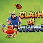 Viikinkiaiheisia piirroshahmoja ja esineitä vihreällä taustalla