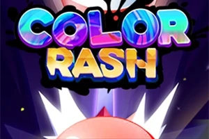 Värikäs ja säkenöivä logo, jossa lukee COLOR RASH purppuran sävyisessä taustassa