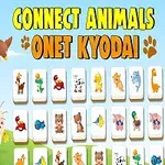 Värikkäitä piirroshahmoja, kuten tiikeri ja dinosaurus, sekä eläinlaattoja sinisellä taustalla