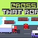 Pixeloitu kana ylittää tietä, jossa on rekka ja auto, sekä yläosassa teksti Cross That Road