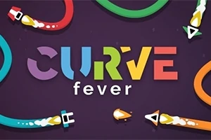 Värikkäitä käyriä ja muotoja tummalla taustalla, keskellä teksti curve fever