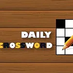 Puuhiilikuvioidulla taustalla on ristikkopeli, jossa näkyy sana DAILY CROSSWORD sekä lyijykynä