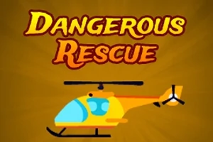 Kuvassa on keltainen helikopteri ja teksti Dangerous Rescue ruskealla taustalla