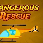 Kuvassa on keltainen helikopteri ja teksti Dangerous Rescue ruskealla taustalla