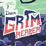 Sarjakuvatyylinen hautausmaa, jossa on nimiäisotsikko Dear Grim Reaper