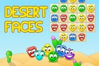 Mobiiliversiossa Desert Faces -pelissä yhdistetään 3 samanväristä kasvoa