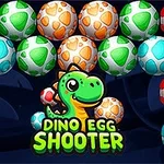 Värikkäitä dinosauruksen munia vihreän dinosauruksen vieressä sinisellä taustalla