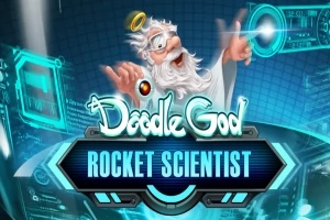 Vanha mies holografisilla käyttöliittymillä ja Rocket Scientist -teksti