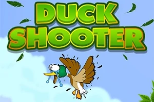 Aku Ankka lentää taivaalla räpytellen siipiään ja sen yläpuolella on vihreä teksti Duck Shooter