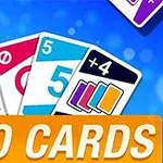 Kortteja sinisellä taustalla ja teksti DUO CARDS oranssilla palkilla