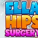 Värikäs Ella Hips Surgery -tekstilogo, jossa on sinisiä, oransseja ja pinkkejä kirjaimia