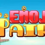 Värikäs teksti EMOJI PAIRS ja erilaisia hymiöitä taivasta vasten