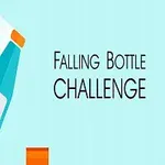 Piirros sinisestä pullosta, joka kaatuu vasten vaaleansinistä taustaa, ja teksti Falling Bottle Challenge