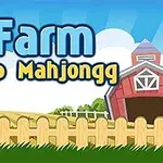 Kuvassa on piirretty maatila-aiheinen tausta, jossa on lato, aita ja sininen taivas sekä teksti Farm Flip Mahjongg