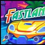 Keltainen auto, jossa on aseita kiinnitettynä etuosaan, ja taustalla teksti Fastlaners