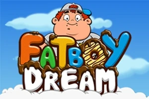 Lihavahko poika sinisessä lippalakissa pilvitaustan edessä, jossa on värikäs otsikko FAT BOY DREAM