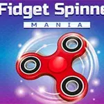 Punainen fidget spinner sinisellä ja violetilla taustalla, ympärillä valonheijastuksia