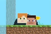 Hauska 2 pelaajan peli tässä voxel-maailmassa