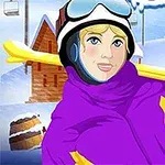 Hiihtoon pukeutunut henkilö laskettelulasit päässä ja sukset olalla talvimaisemassa
