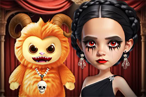 Gloomy Princess pukeutuu goottityyliin suloisen nallekaverinsa kanssa