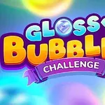 Värikäs kupla-aiheinen grafiikka, jossa lukee Glossy Bubbles Challenge violetilla nauhalla