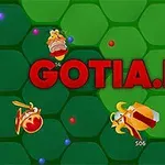 Vihreällä hunajakennotaustalla on punainen teksti GOTIA