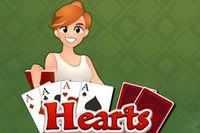 Klassinen neljän pelaajan Hearts-korttipeli kolmea tietokonevastustajaa vastaan