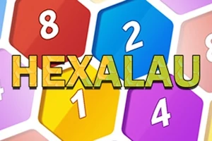 Värikkäitä numeroituja kuusikulmioita, joiden päällä on teksti HEXALAU
