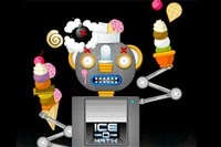 Auta robottia tarjoamaan herkullisia jäätelöannoksia jäätelöbaarissa
