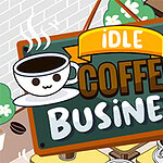 Kuvassa on piirretty kahvilakyltti, jossa on hymyilevä kahvikuppi ja teksti Idle Coffee Business värikkäillä kirjaimilla